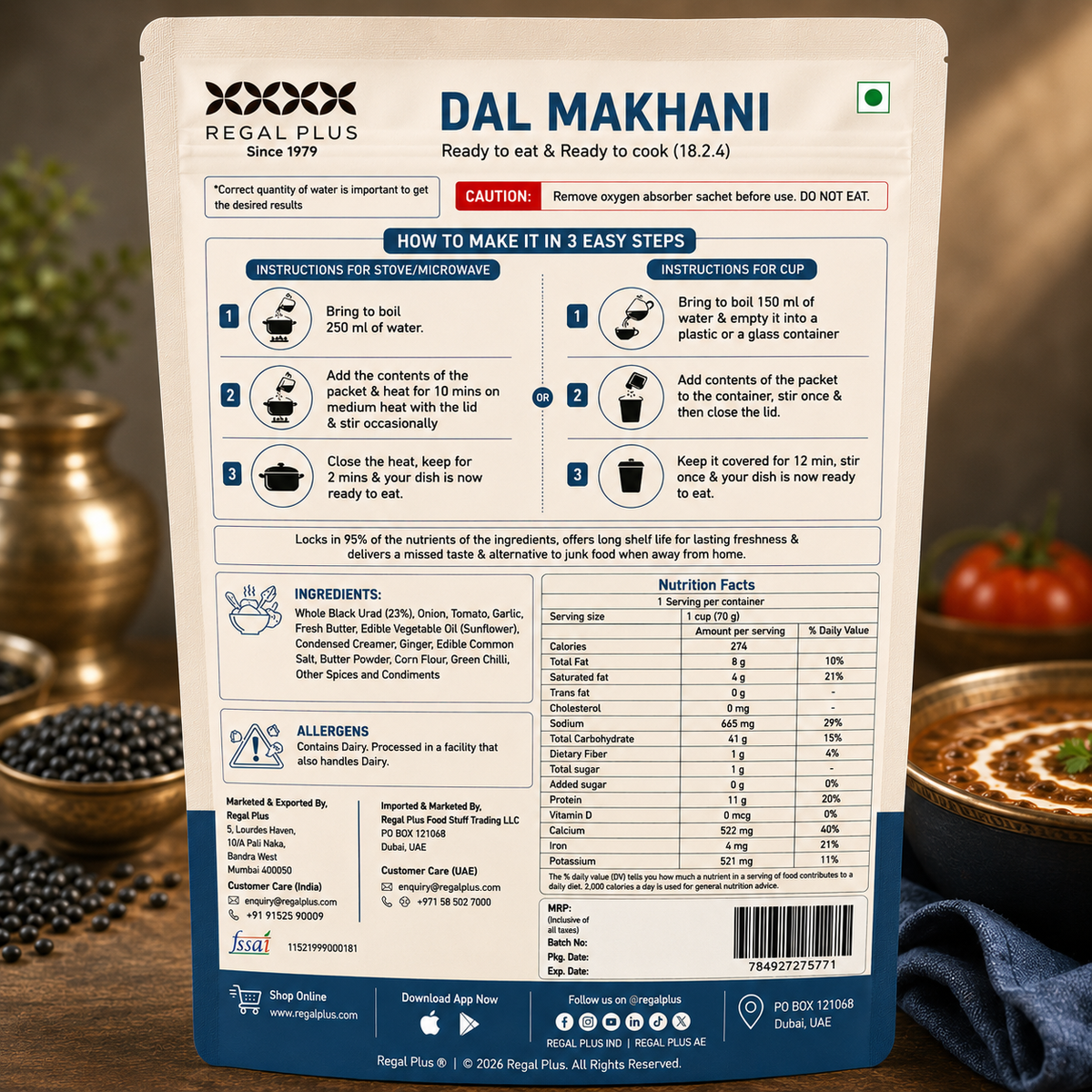 Freeze Dried Dal Makhani